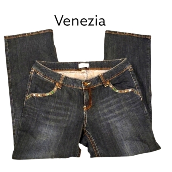 𝅺VENEZIA Lane Bryant stretch Mid-rise straight leg embellished pockets sz… - Picture 1 of 3